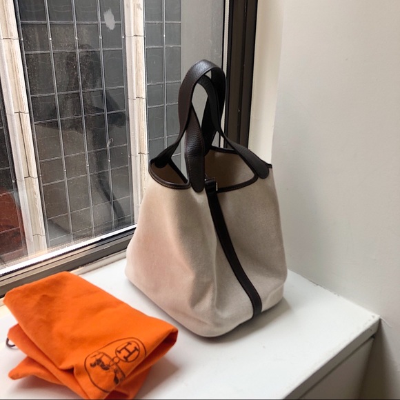 Hermes Handbags - Hermès canvas Picotin